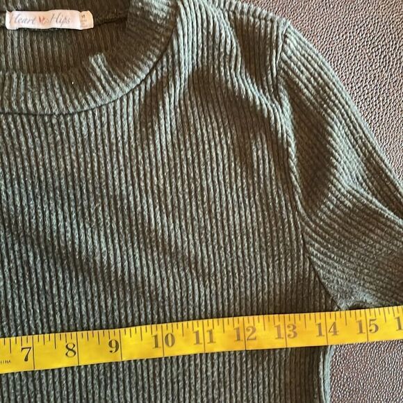 Heart& Hips ribbed Army Green Midi Dress size Medium - Picture 7 of 7